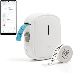 Label Makers Machine Wireless Built-in Cutter Portable Bluetooth Label Printer for Home, Office, Business & Organization, Compatible with iOS/Android,Rechargeable,White
