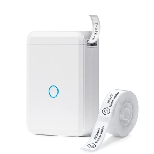 New Color D110 Portable Bluetooth Label Printer Thermal Mini Label Maker Machine With Label Tape Sticker Self-Adhesive Printer,White