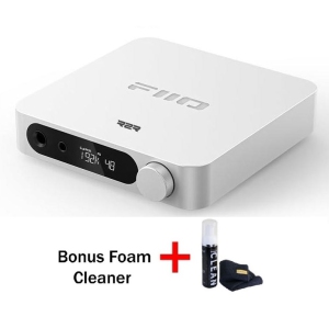 FiiO K11 R2R DAC and Headphone Amplifier for Home Audio or PC with Bonus Gadget Cleaner Included (Silver)
