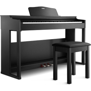 Digital Piano 88 Key Weighted, DDP-100S Graded Hammer-Action Piano Keyboard for Beginner Professional, Home Upright Piano Bundle with Piano Single Bench, 200 Sounds, 200 Rhythms,