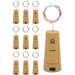 YOULIGHTS Wine Bottle Lights with Cork, 20 Pack 6.56ft/2M LED Wine Bottle Light, 3 Speed Adjustment for