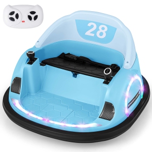 Costway 12V Electric 360° Spin Car Toy Ride on Bumper Car for Toddlers with Remote Control