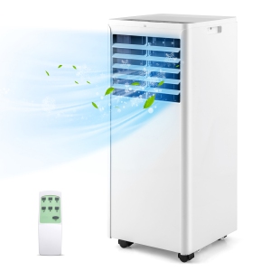 Gymax 3-in-1 Portable Air Conditioner - 8000 BTU (250 sq ft Coverage) - 46dB, Window Kit, Remote - White