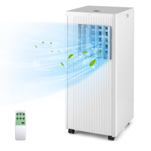 Gymax 3-in-1 Portable Air Conditioner - 10000 BTU (350 sq ft Coverage) - 46dB, Window Kit, Remote - White