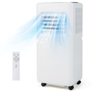 Gymax 3-in-1 Portable Air Conditioner - 8000 BTU (250 sq ft Coverage) - 54dB, Window Kit, Remote - White