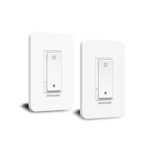 WENHOME 3 Way Smart Dimmer Switch 2 Pack, 2 Master Dimmer Switch Compatible with Alexa, Google Assistant, 2.4GHz WiFi Light Switch Remote Control, Neutral Wire Needed, Schedule