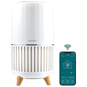 HoMedics T200 3-In-1 Smart Wi-Fi Enabled Air Purifier with HEPA Filter