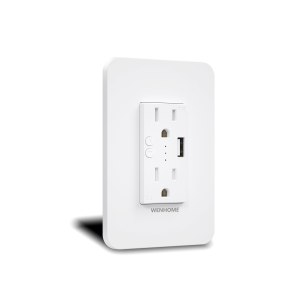 WENHOMe Smart In-Wall Outlet with 2 Controlled Plugs and USB Charging, Neutral Wire and 2.4GHz Wi-Fi Connection Required, Works with Alexa, Echo and Google Home, No Hub Required