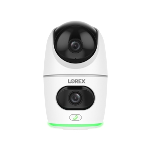 Lorex 2K Dual Lens Indoor Wi-Fi Security Camera | Auto-Tracking | 360° Pan-Tilt | Person & Pet Detection | IR Night Vision | 2-Way Talk | Cloud & 32GB Local Storage