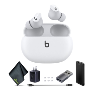 Beats Studio Buds Écouteurs Intra-Auriculaires Anti-Bruit True Wireless avec Pack de Batterie (Blanc)