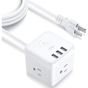 Bull Corded Power Strip, 20W DC Output Surge Protector Power Bar, 5 ft Extension Cord, 3 Outlets and USB A Power Delivery Charging for Home Office Cruise Ships Travel Essential