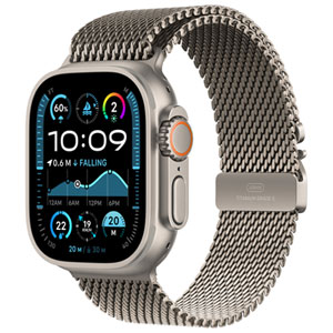Rogers Apple Watch Ultra 2 (GPS + Cellular) 49mm Natural Titanium Case with Natural Titanium Milanese Loop - Large - Monthly Financing