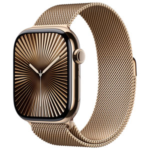 Rogers Apple Watch Series 10 (GPS + Cellular) 46mm Gold Titanium Case with Gold Milanese Loop - M/L - Monthly Financing