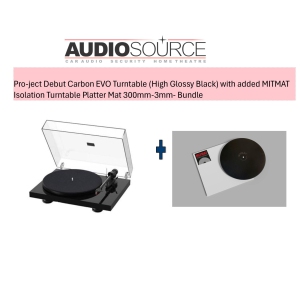 Pro-ject Debut Carbon EVO Turntable (High Glossy Black) with added MITMAT Isolation Turntable Platter Mat 300mm-3mm- Bundle