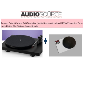 Pro-ject Debut Carbon EVO Turntable (Black) with added MITMAT Isolation Turntable Platter Mat 300mm-3mm- Bundle