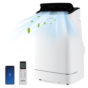 Costway 3-in-1 Portable Air Conditioner - 15000 BTU (800 sq ft Coverage) - 56dB, Heat, Window Kit - White
