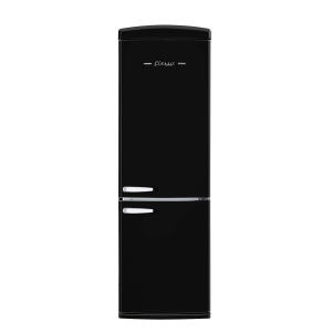 Unique Appliances Classic Retro 24-inch 12 cu. ft. Retro Frost Free Bottom Freezer Refrigerator in Midnight Black