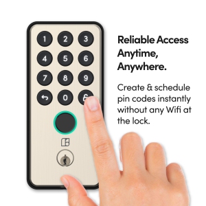 igloohome (New!) Deadbolt Go Smart Lock (Satin Nickel) w/Fingerprint, Digital Keys, Remote PIN Codes, Apple Watch & Alexa w/WiFi Bridge (Sold Separately) - Tested to ANSI Standards