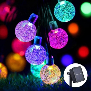 YOULIGHTS Solar String Lights Outdoor 100 Led 40 Feet Multi-Color Crystal Globe Lights with 8 Lighting Modes, for Garden Yard Porch Wedding Party Decoration