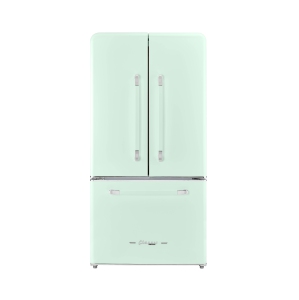 Unique Appliances Classic Retro 36-inch 21.4 cu. ft. Frost Free French Door Counter Depth Refrigerator with Built-In Ice Maker in Summer Mint Green, ENERGY STAR®