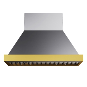 KUCHT Professional 48-inch 800 CFM Wall Mounted Range Hood in Stainless Steel with Gold Accents