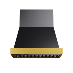 KUCHT Professional 36-inch 600 CFM Wall Mounted Range Hood in Gemstone with Gold Accents