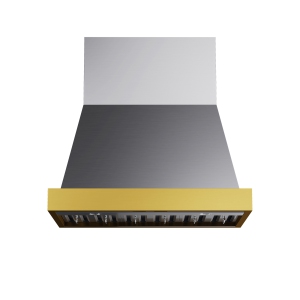 KUCHT Professional 36-inch 600 CFM Wall Mounted Range Hood in Stainless Steel with Gold Accents