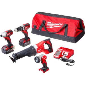 Milwaukee 2696-24 M18 Cordless Combo Compact Hammer Drill/Sawzall/1/4 Hex Impact Driver