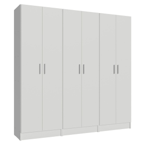 Madesa Kitchen Set 3 Pantry Storage Cabinet with 5 Utility Shelves 23"L Wooden Organization Unit for Kitchen - White
