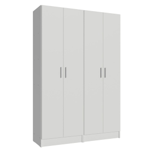 Madesa Kitchen Set 2 Pantry Storage Cabinet with 5 Utility Shelves 23"L Wooden Organization Unit for Kitchen - White