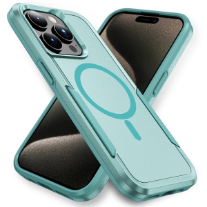 TopSave New Style MAGSAFE Matt Polish PC+TPU 2 in 1 Slim Lightweight Shockproof, Rugged, Protective Armor Case For iPhone 16 Plus 6.7-Inch, Teal