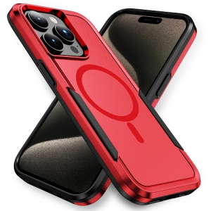 TopSave New Style MAGSAFE Matt Polish PC+TPU 2 in 1 Slim Lightweight Shockproof, Rugged, Protective Armor Case For iPhone 16 Pro Max 6.9-Inch, Red