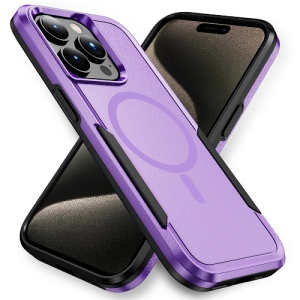 TopSave New Style MAGSAFE Matt Polish PC+TPU 2 in 1 Slim Lightweight Shockproof, Rugged, Protective Armor Case For iPhone 16 6.1-Inch, Purple