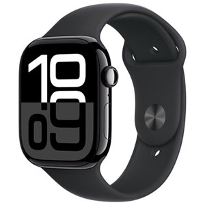 Freedom Mobile Apple Watch Series 10 (GPS+Cellular) 46mm Jet Black Aluminum Case w/Black Sport Band-M/L-Monthly Tab Payment