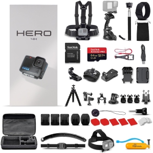 GoPro HERO Compact Action Camera with 64GB Card and 50 Piece DiGiNerds Accessory Kit