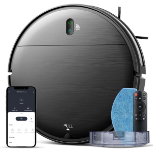 Robot Vacuum & Mop for Pet Hair, Hard Floors & Carpet with 1400Pa Suction, Wi-Fi App/Voice, Obstacle Avoidance, Self-Charging