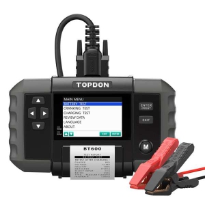 Car Battery Tester, TOPDON BT600 12V , 12V/24V Cranking Tests and Charging Alternator Load 100-2000CCA Digital Battery Voltage Tester, 3.5" Screen with Built-in Printer