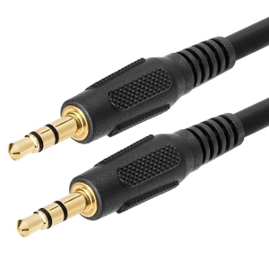 Cmple - 3.5mm Aux Male to Male Audio Cable for Stereo Speaker with Gold-Plated Plugs Male to Male Jack Auxiliary Cord Adapter for Car, Phone, Headphones - 25 Feet, Black