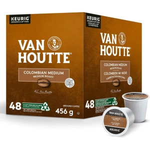 Van Houtte Colombian Medium Roast K-Cup Coffee Pods – 48 Count for Keurig Coffee Makers