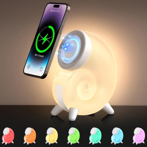 YOULIGHTS Wireless charging atmosphere light, compatible with MagSafe charger, touch night light, mobile phone holder, dimmable bedroom living room night light