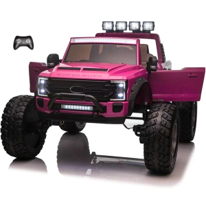 VOLTZ TOYS Licensed Ford F450 Super Duty Ride-On Car, 24V, 2-Seater, Parental Remote Control, LED Lights, Leather Seat, MP3