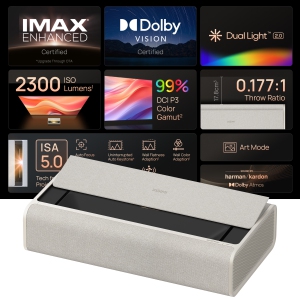 XGIMI AURA 2 Native 4K Laser Ultra Short Throw Projector for Home Theatre, w/ Speaker, Movies/Gaming, up to 150'' Screen, Projector Television, IMAX Enhanced, Bluetooth,