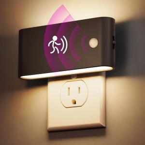 Motion Sensor Night Light, 2 Pack Motion Activation Night Lights Plug into Wall, Auto On Off, 0-100LM Dimmable Night Light Plug in, 3000K Warm White LED Nightlight