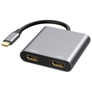 USB C to Dual HDMI Adapter 4K @60hz, Type C to HDMI Converter for MacBook Pro Air 2020/2019/2018, Lenovo Yoga 920/Thinkpad T480, Dell XPS 13/15/17, etc