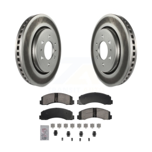 Front Coated Disc Brake Rotor Ceramic Pad Kit For Ford F-150 Expedition Lincoln Navigator KGA-105635