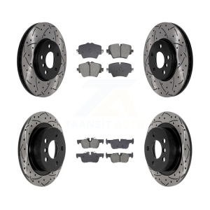 Front Rear Drilled Slot Disc Brake Rotor Semi-Metallic Pad Kit For Mini Cooper Countryman KDS-100977