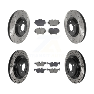 Front Rear Drilled Slot Brake Rotors Semi-Metallic Pad Kit For BMW X1 X2 Mini Cooper 228i KDS-100976