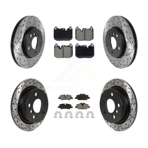 Front Rear Drill Slot Brake Rotors Ceramic Pad Kit For 2015 Mini Cooper With 5 Lug Wheels KDC-101084