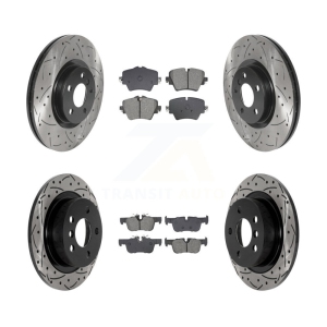 Front Rear Drilled Slot Disc Brake Rotor Semi-Metallic Pad Kit For Mini Cooper Countryman KDS-100979