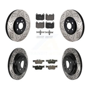Front Rear Drill Slot Disc Brake Rotor Ceramic Pad Kit For Mini Cooper Countryman Clubman KDT-101355